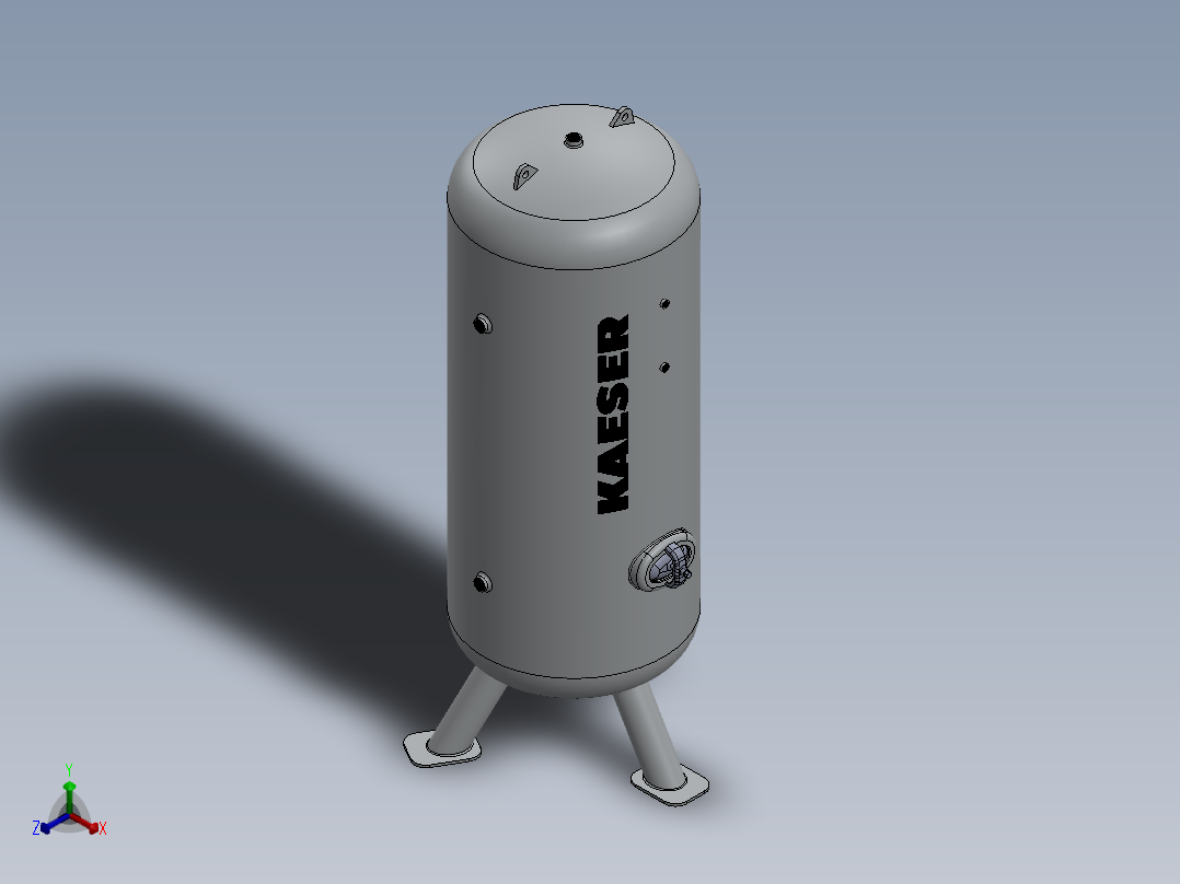 1000 L储气罐正等轴测图