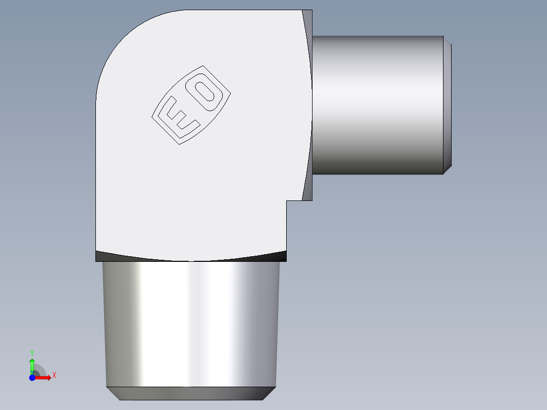 卡套式工业通用硬管接头EO_Male_stud_elbow_WE04LLRCFX前视图