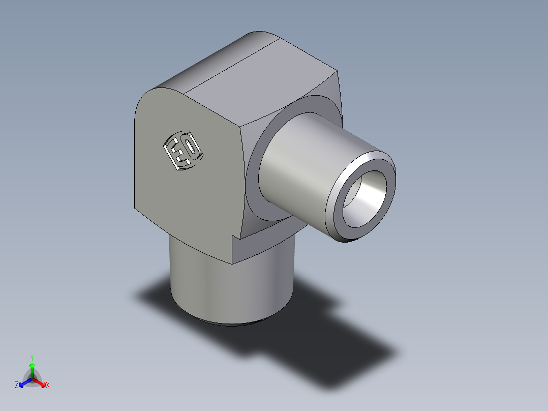 卡套式工业通用硬管接头EO_Male_stud_elbow_WE04LLRCFX正等轴测图