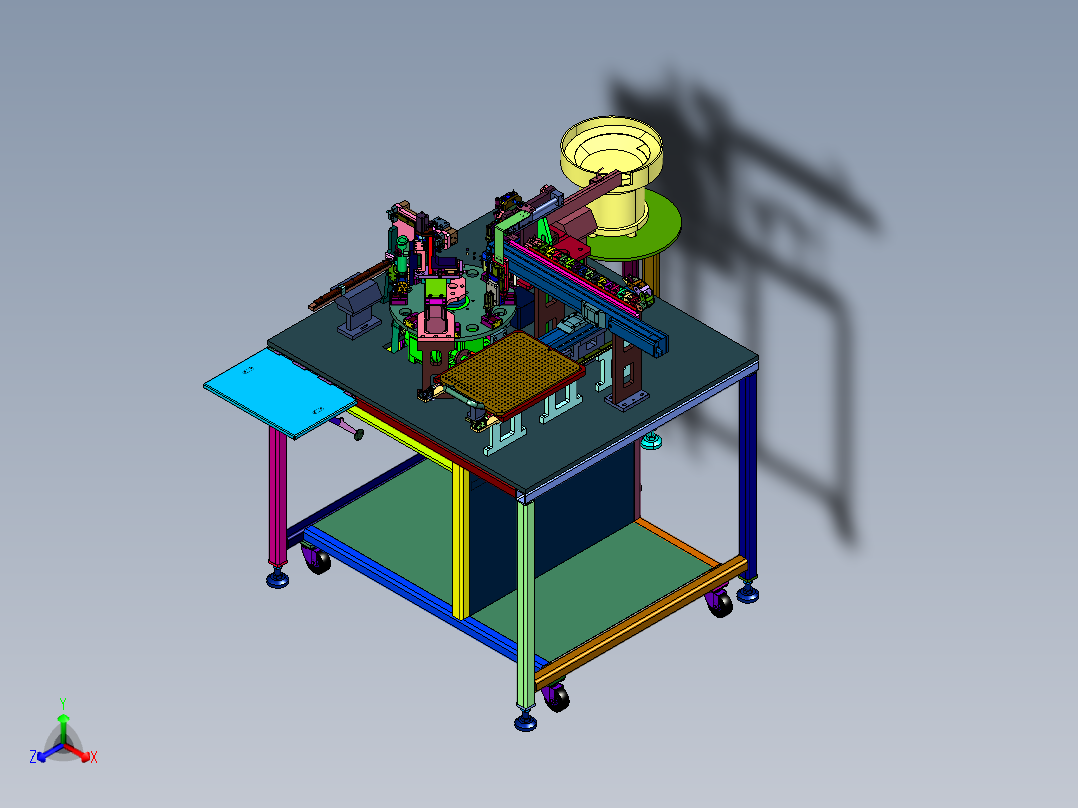 散装LED胶座自动组装机正等轴测图