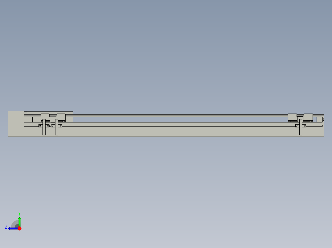 直线模组LHA6-S600-R-200W(16丝杆)设计图纸右视图