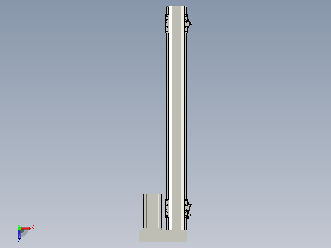 直线模组LHA6-S600-R-200W(16丝杆)设计图纸俯视图