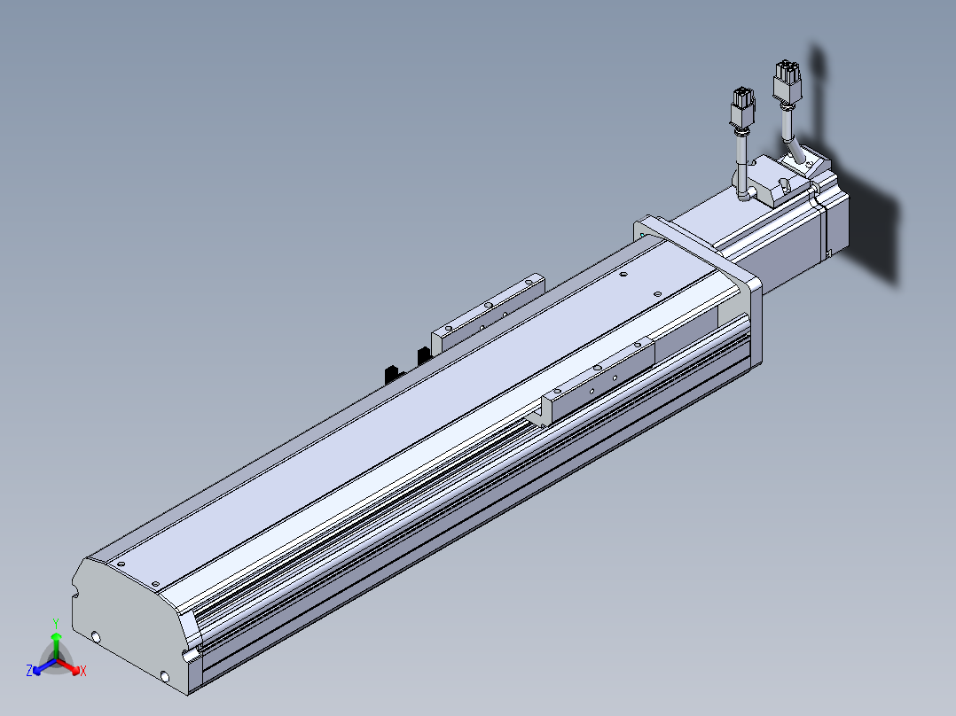 东锦丝杆传动-直线滑台模组DH102-C-L10-S250-BC-P400W-C3正等轴测图