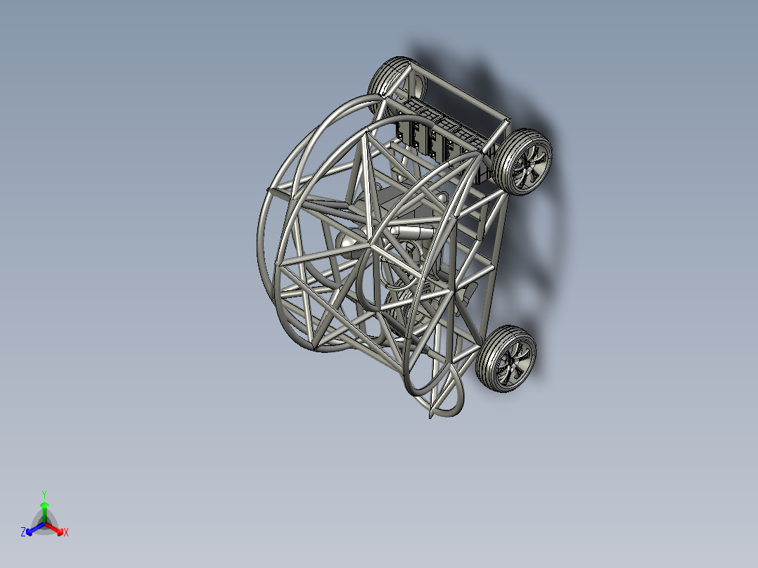 12-pandemic go-kart怪异的卡丁车钢结构模型3D图纸 STEP格式