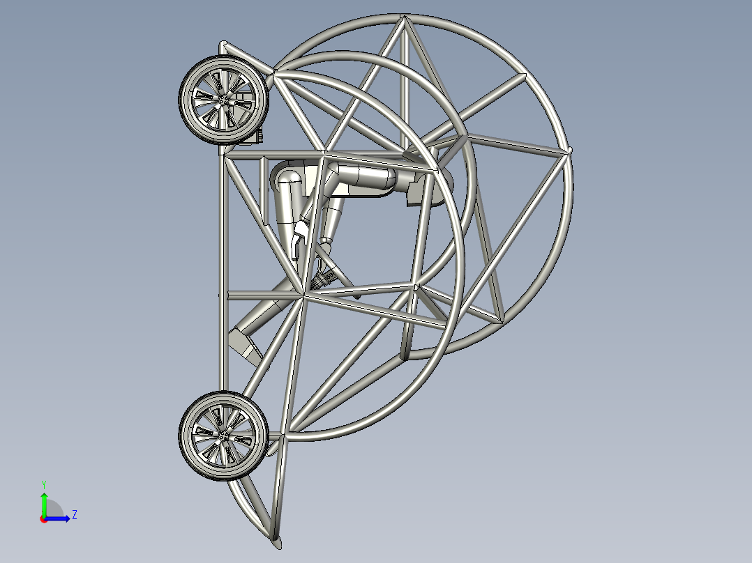 12-pandemic go-kart怪异的卡丁车钢结构模型3D图纸 STEP格式左视图