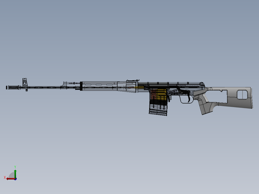 【1126】SVD狙击步枪（德拉古诺夫狙击步枪）SW设计后视图