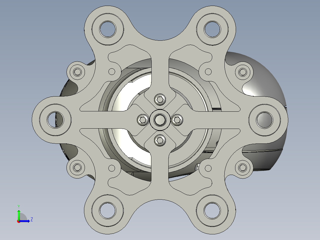 GoPro三轴万向节云台造型3D模型图纸 STP格式左视图