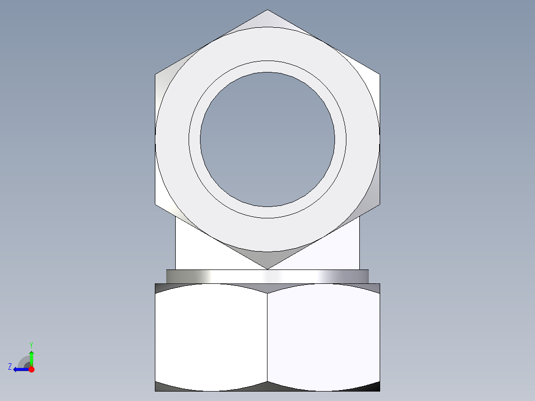 卡套式工业通用硬管接头EO_Union_tee_T35ZL71右视图