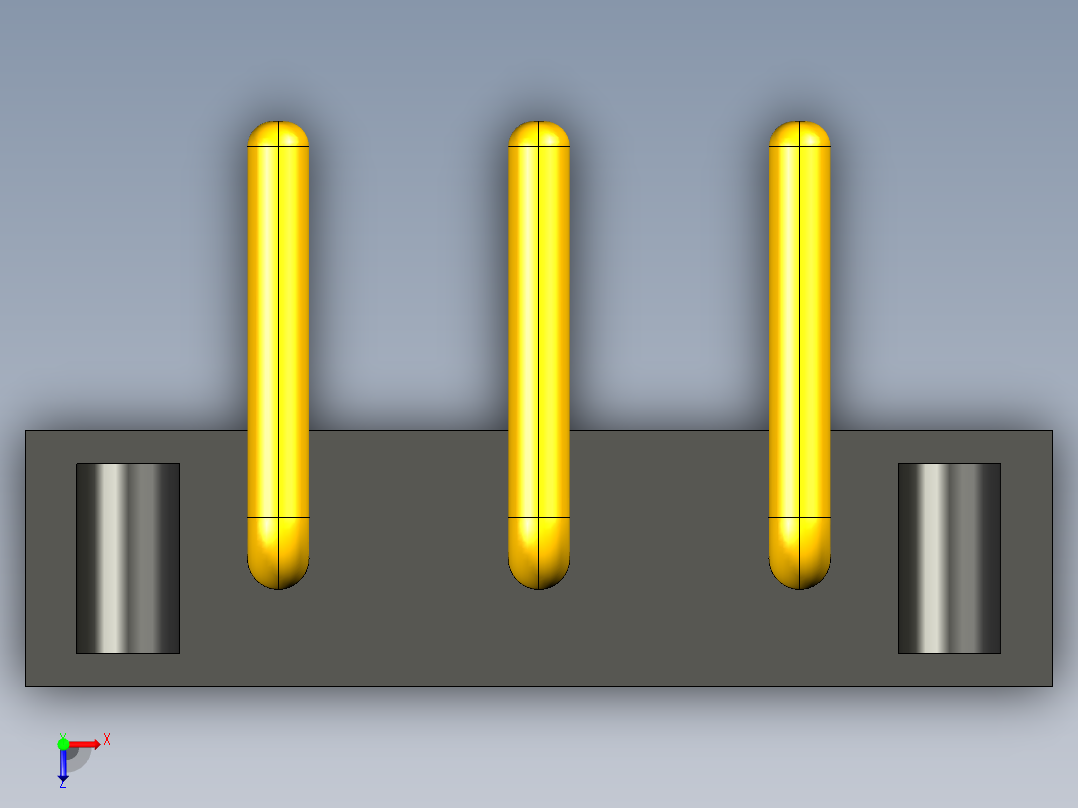 迷你直角滑动开关，宽10毫米x高2.5毫米俯视图