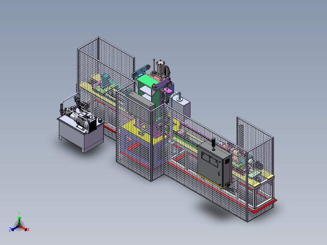 数控冲压专用机床sw17正等轴测图