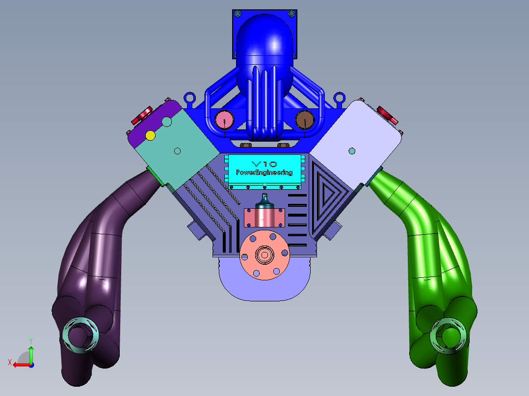 运动形自然吸气V10发动机后视图