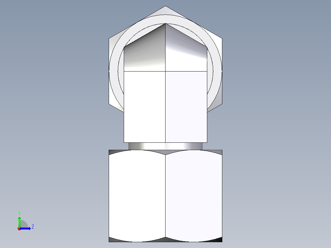 卡套式工业通用硬管接头EO_Swivel_nut_elbow_EW10ZL71左视图
