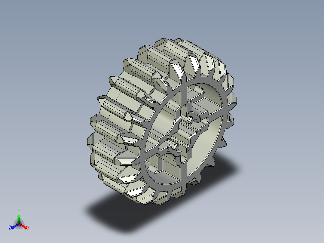 32269 Old Grey Technic Gear 20 Tooth Double Bevel.STEP