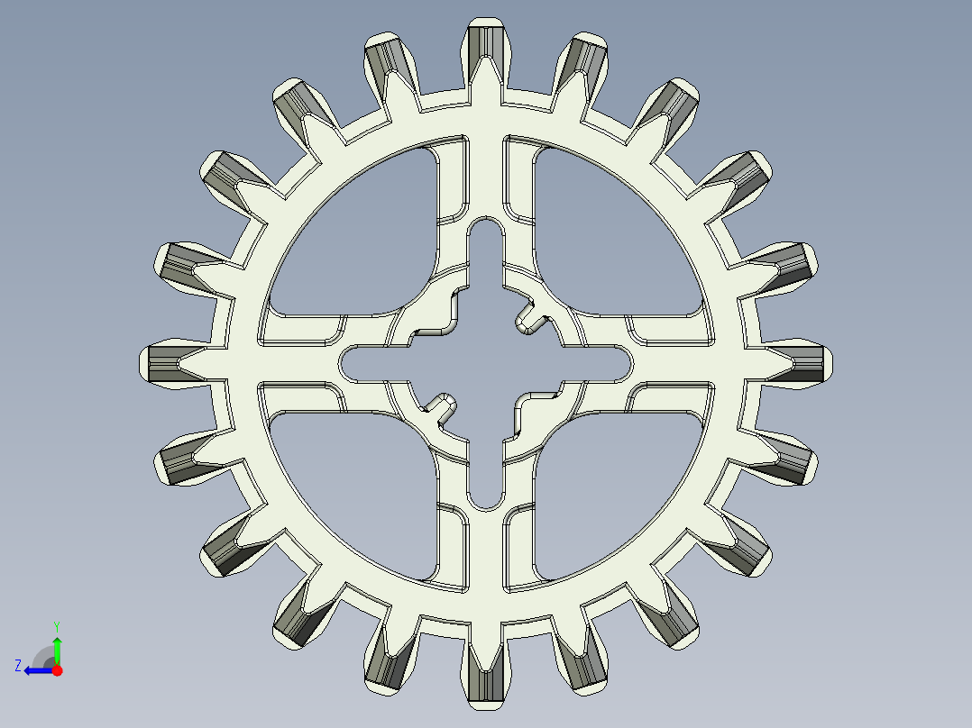 32269 Old Grey Technic Gear 20 Tooth Double Bevel.STEP右视图