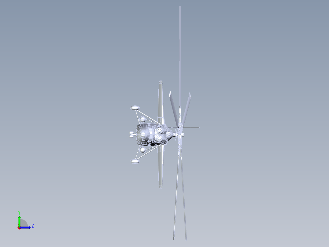 直升飞机 飞机模型设计 (70)左视图