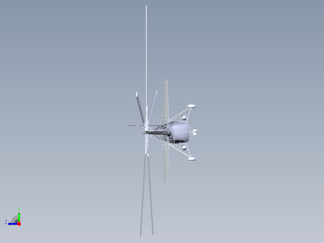 直升飞机 飞机模型设计 (70)右视图