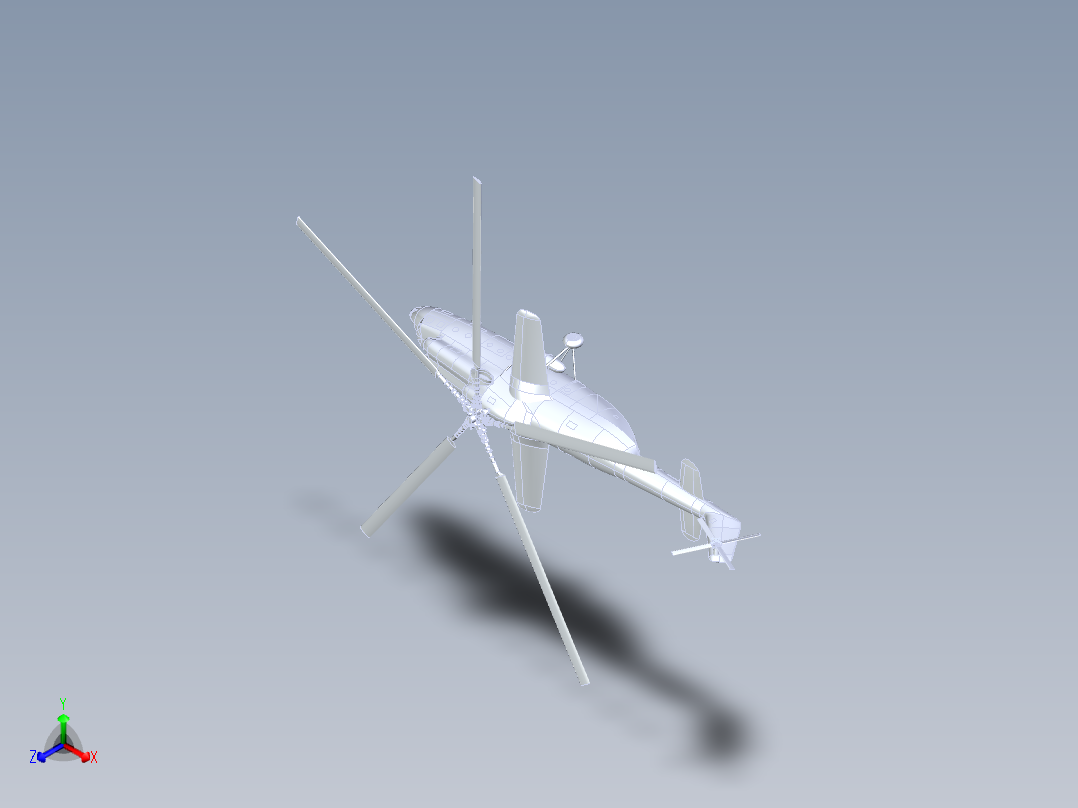 直升飞机 飞机模型设计 (70)正等轴测图