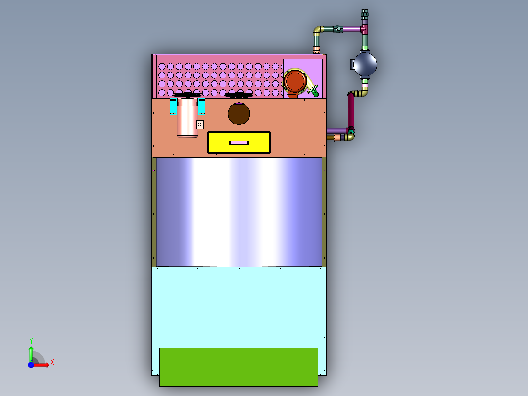 吹吸式多重水帘喷漆室前视图