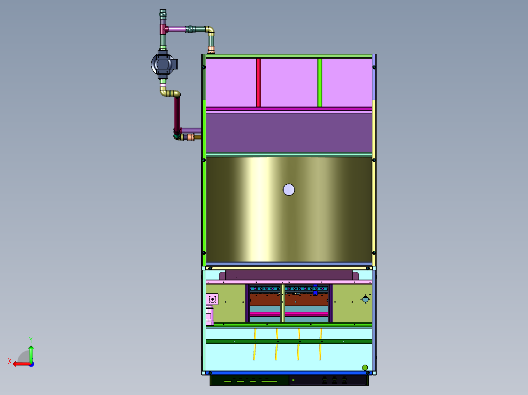 吹吸式多重水帘喷漆室后视图