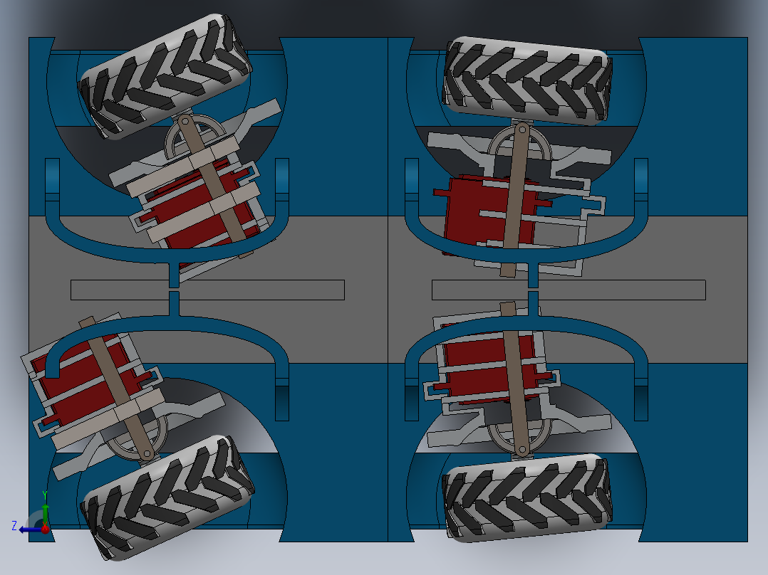 车辆车轮转向及减震机构右视图