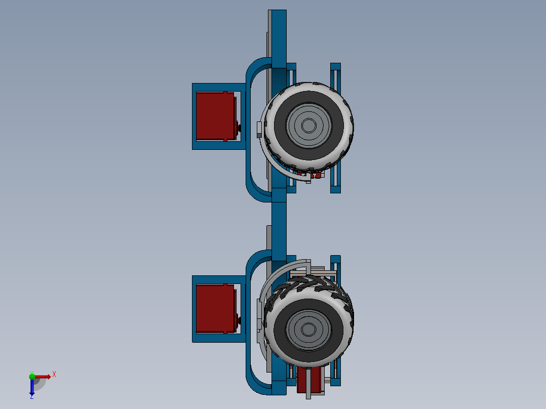 车辆车轮转向及减震机构俯视图