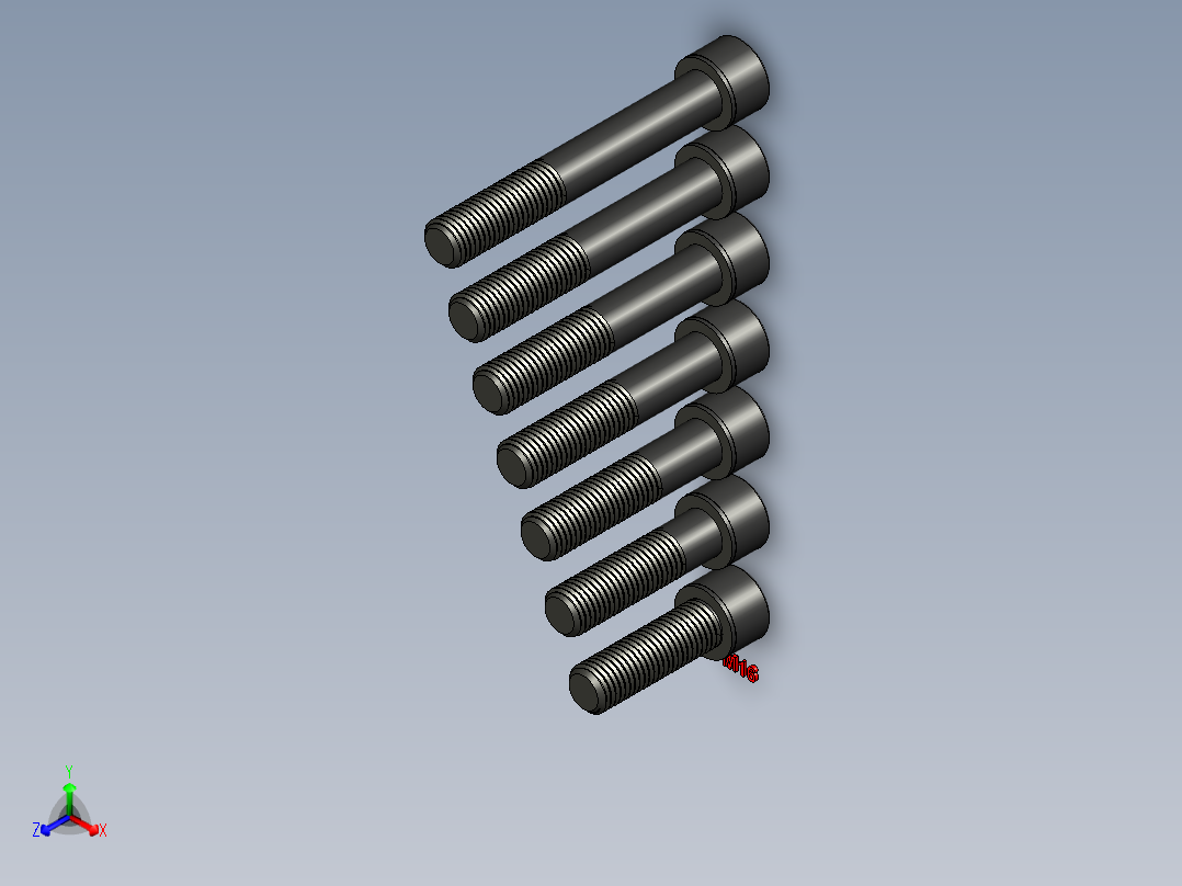 内六角螺丝-M16正等轴测图