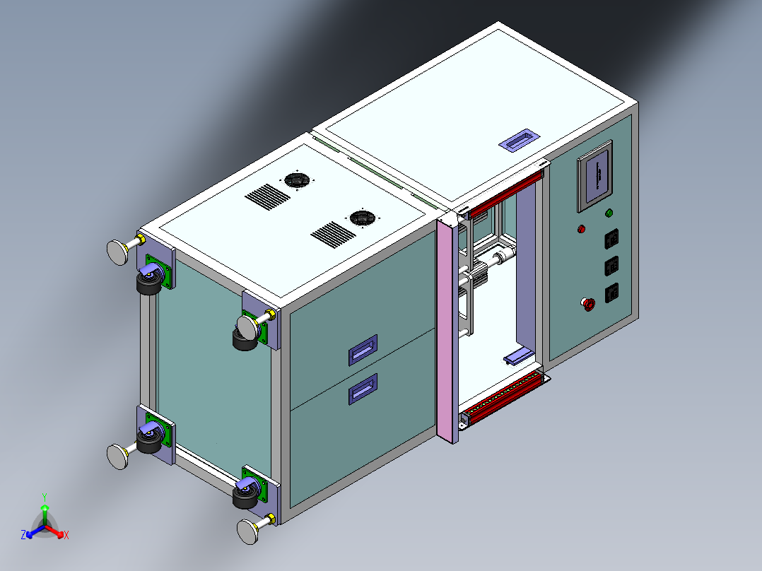 M39 MF050热压设备（sw16可编辑+工程图+bom）正等轴测图