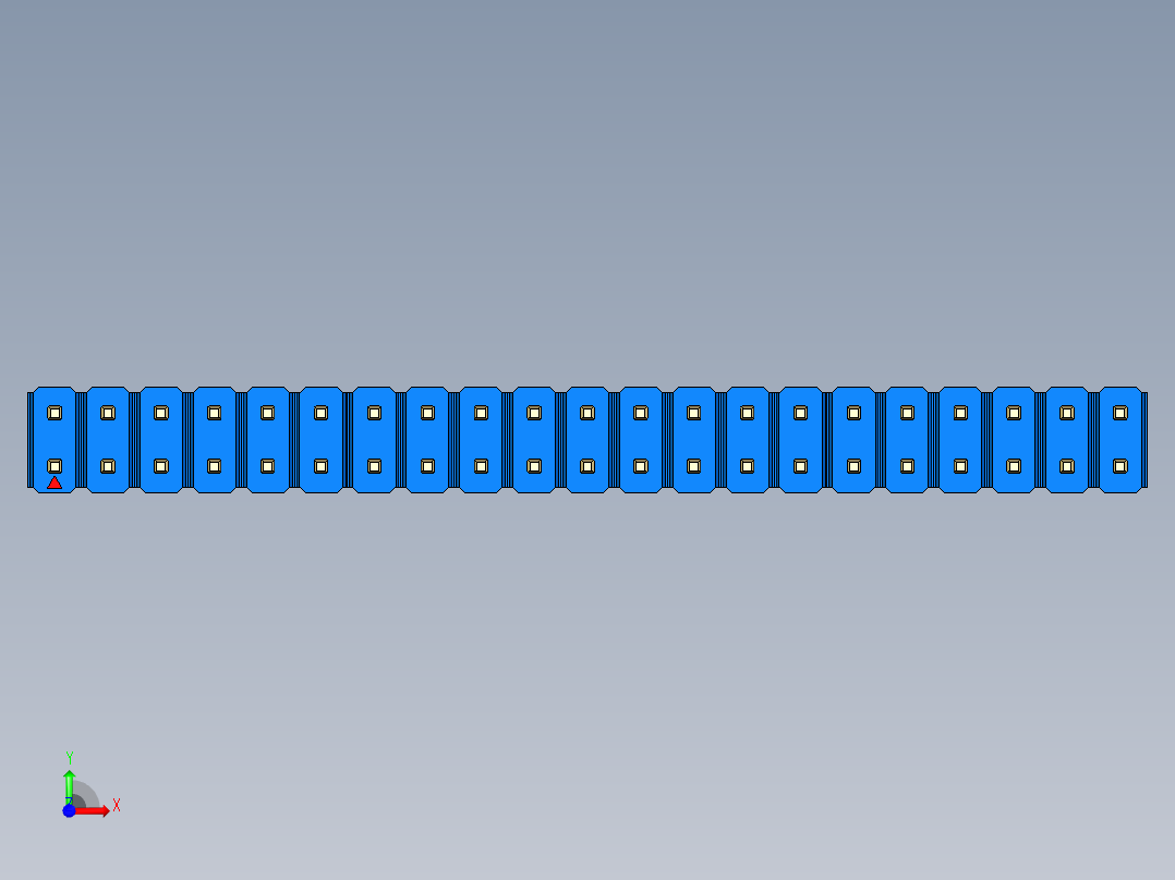 彩色公头100mil（2.54mm）系列-DS1021_blue_2x21p_100mil_Type43_rev1.0前视图