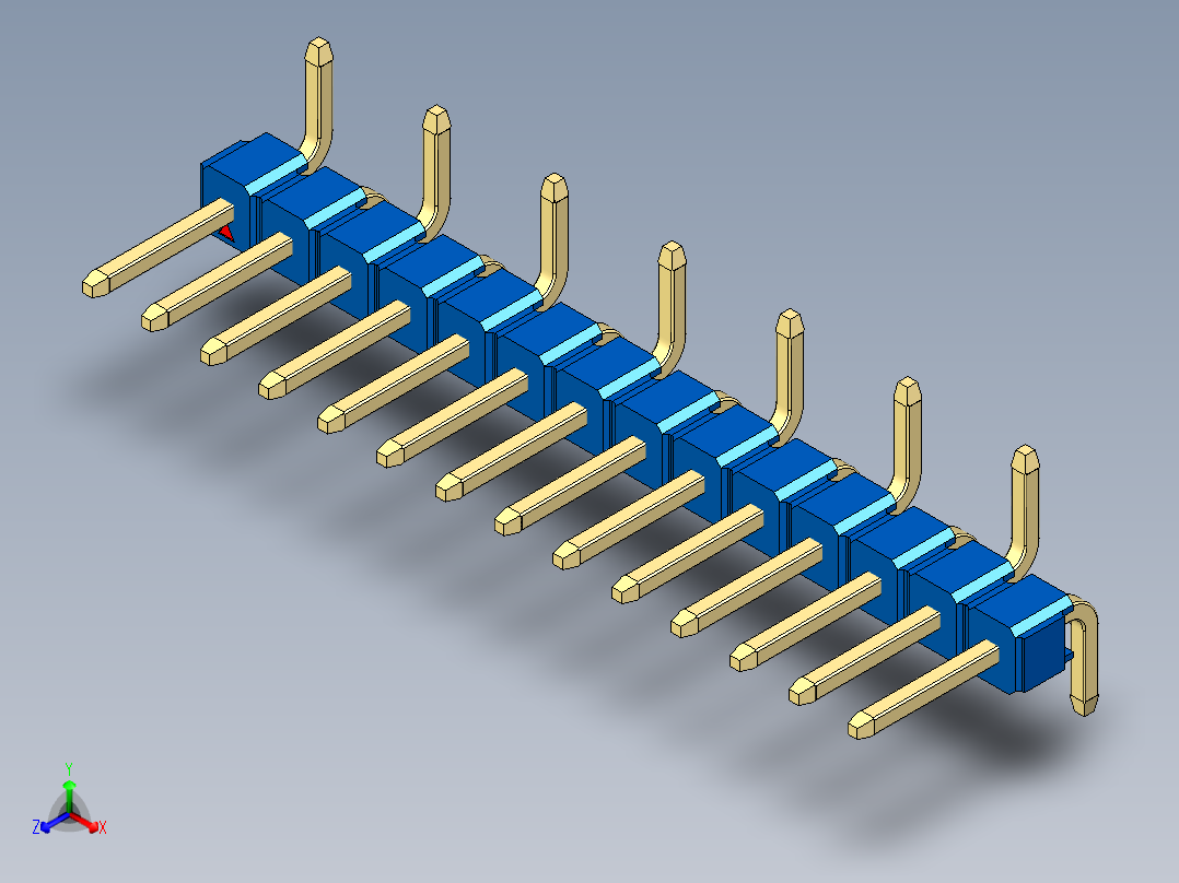 彩色公排针 100mil 2.54mm 系列-DS1022_blue_14p_100mil_Type_SMT_R1_rev1.0