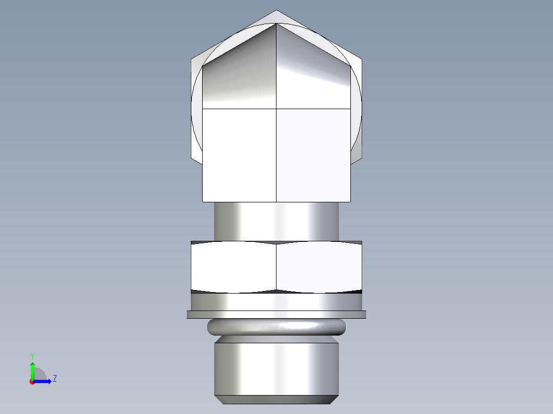 卡套式工业通用硬管接头EO_Adjustable_Locknut_elbow_WEE10ZSMORCF左视图