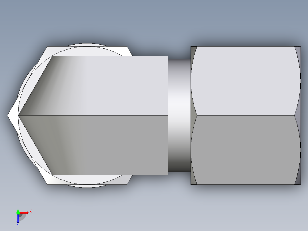 卡套式工业通用硬管接头EO_Adjustable_Locknut_elbow_WEE10ZSMORCF俯视图