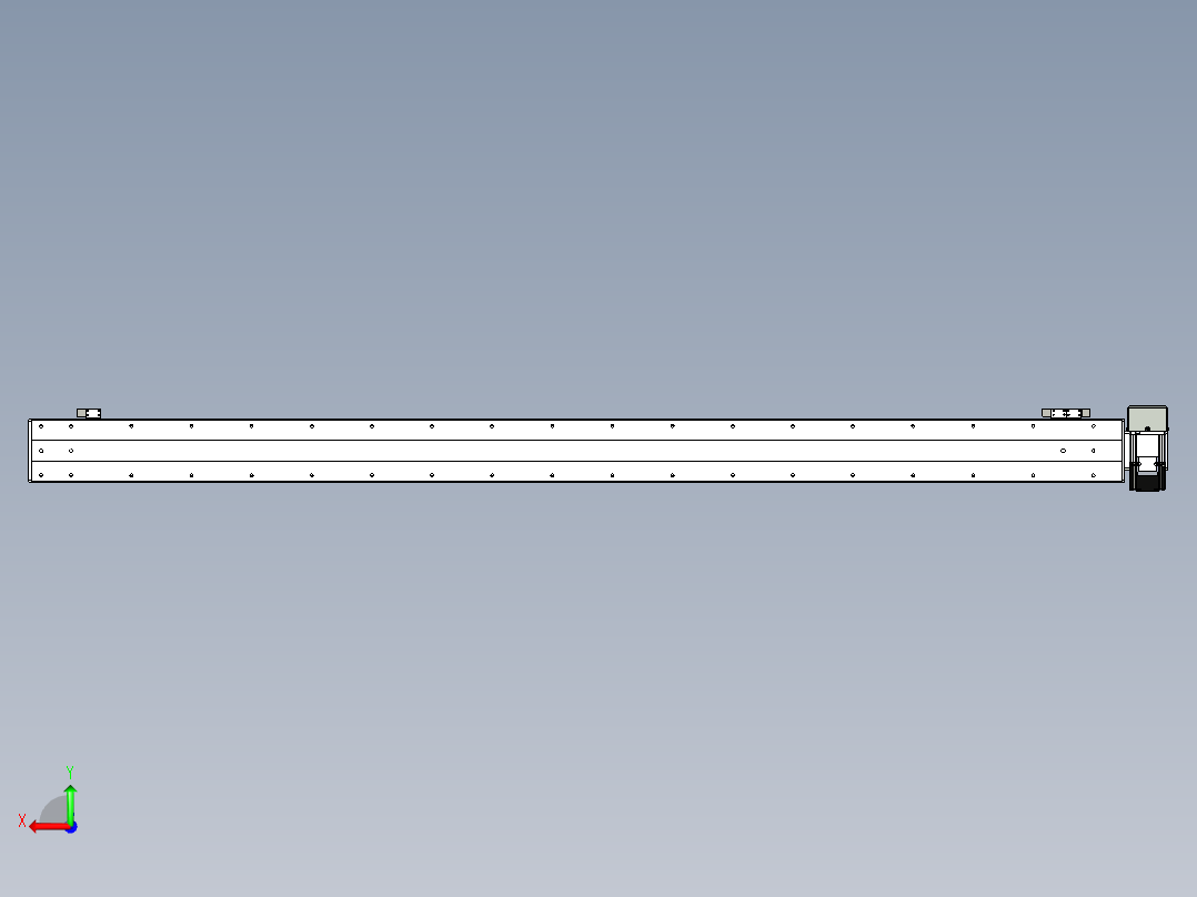 同步带滑台-半封闭B10H-L45-S1600-RD-P40-D3后视图