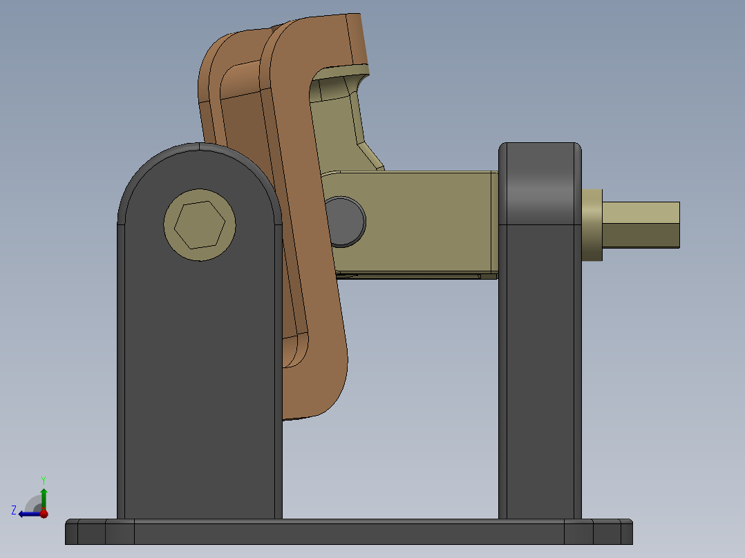 无齿轮圆柱齿轮系右视图