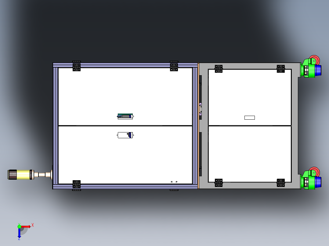喇叭自动贴标设备俯视图