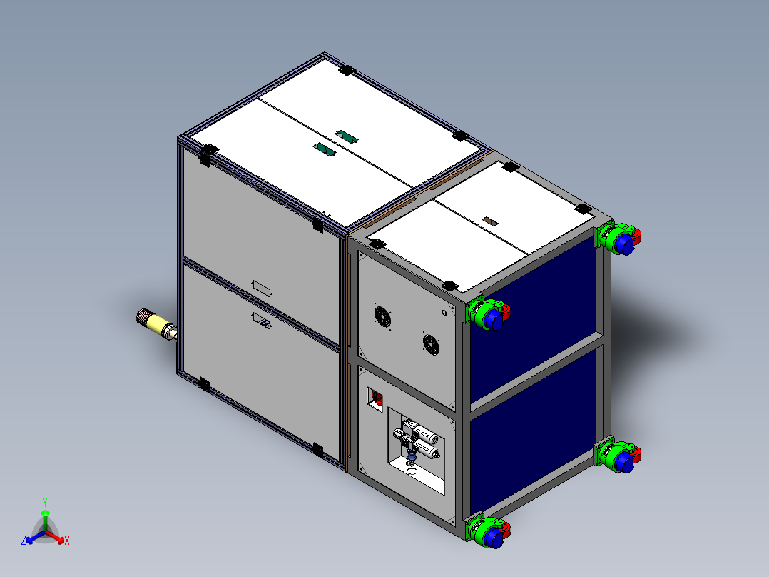 喇叭自动贴标设备正等轴测图