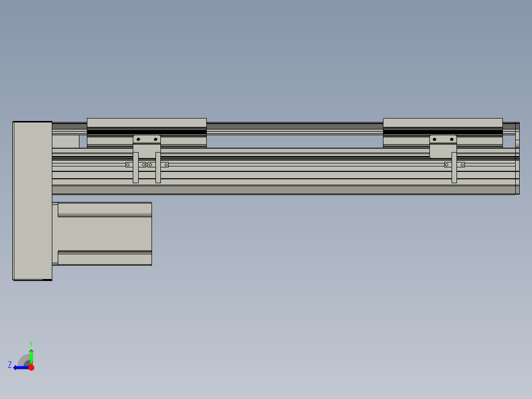 直线模组LHA170-S350-D设计图纸右视图
