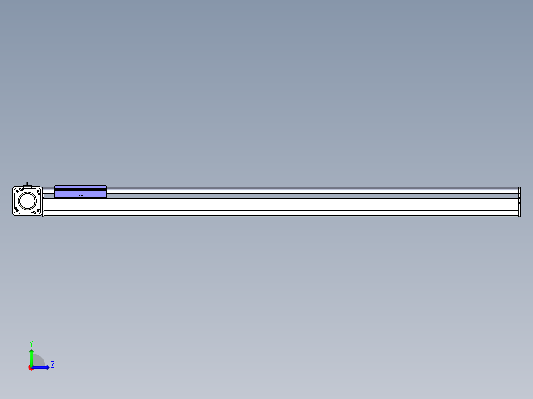 同步带滑台-半封闭B17-L100-S1200-L-P75-D3-N3左视图