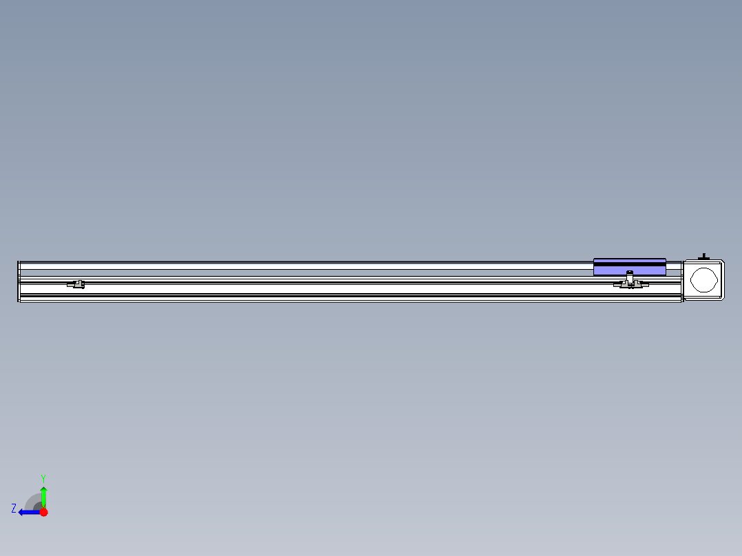 同步带滑台-半封闭B17-L100-S1200-L-P75-D3-N3右视图