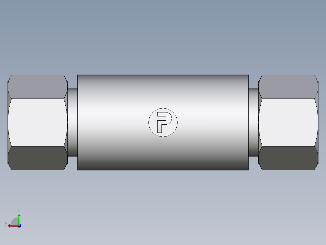 卡套式工业通用硬管接头EO_Weld_bulkhead_fitting_ESV12S后视图