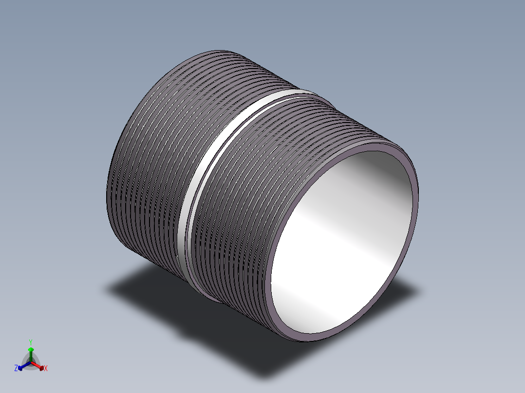 对丝-圆边等径 DN65正等轴测图