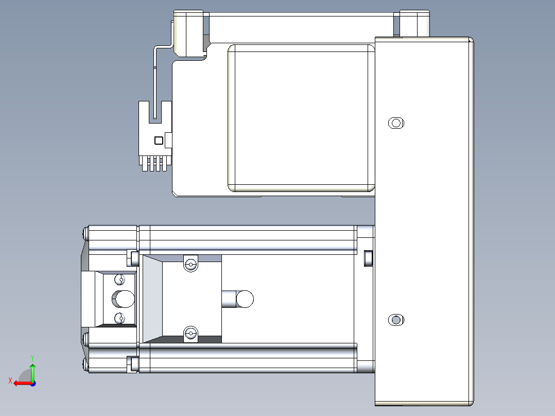 同步带全封闭直线模组TPA-HCB-105D-90-L1000-RP-Y-P20-N3后视图