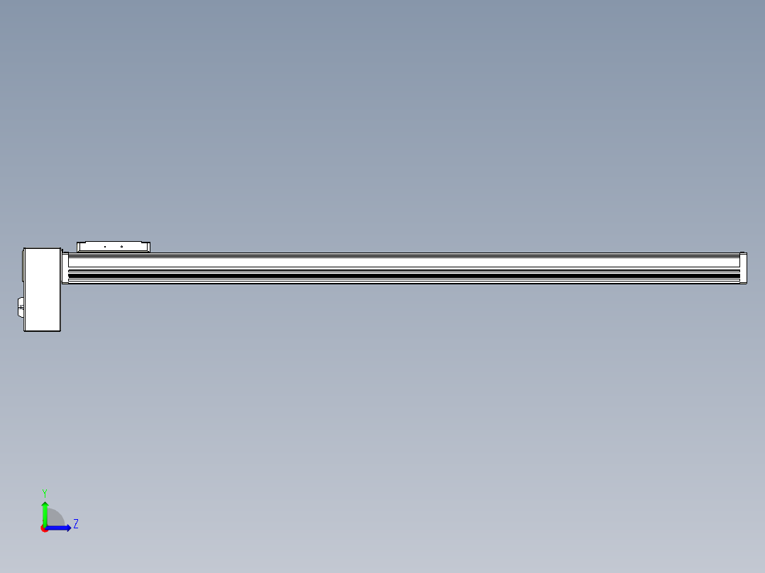 同步带全封闭直线模组TPA-HCB-105D-90-L1000-RP-Y-P20-N3左视图