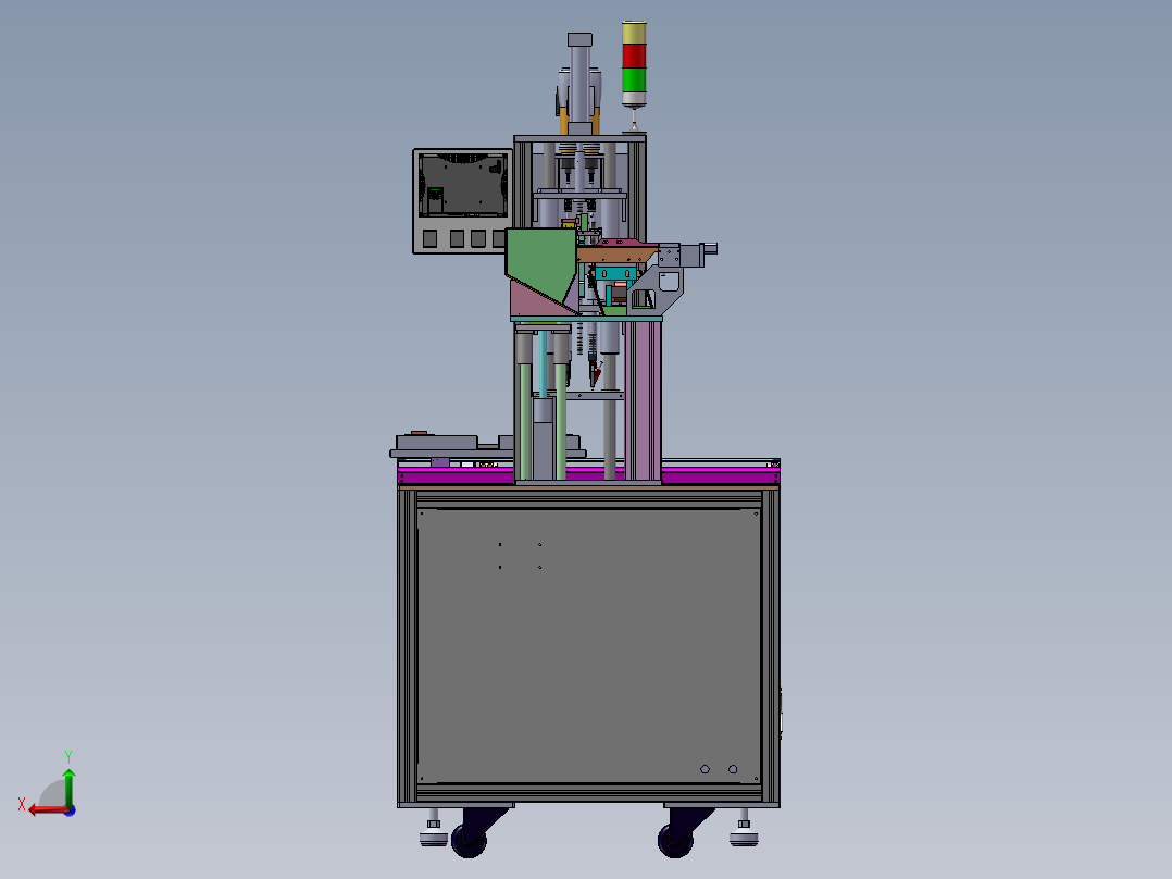 四轴锁螺丝机（sw22可编辑+工程图）后视图