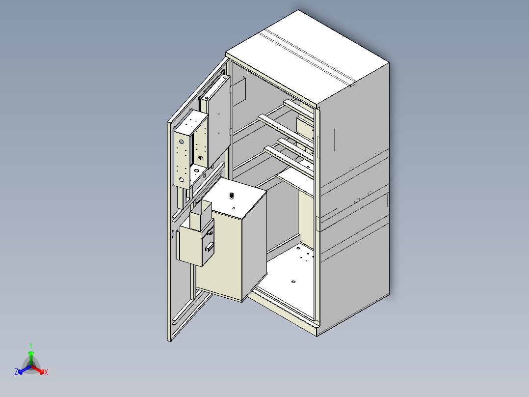 社区直饮水机三维模型正等轴测图