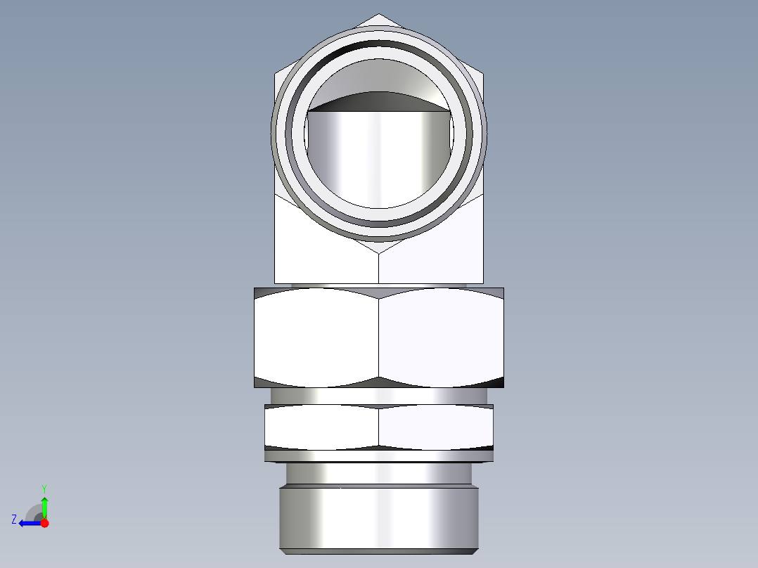 卡套式工业通用硬管接头EO_Assembled_adjustable_standpipe_elbow_EVW42LROMD71右视图