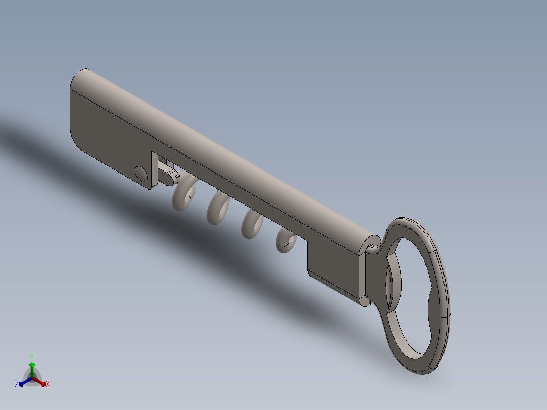 开瓶器2正等轴测图