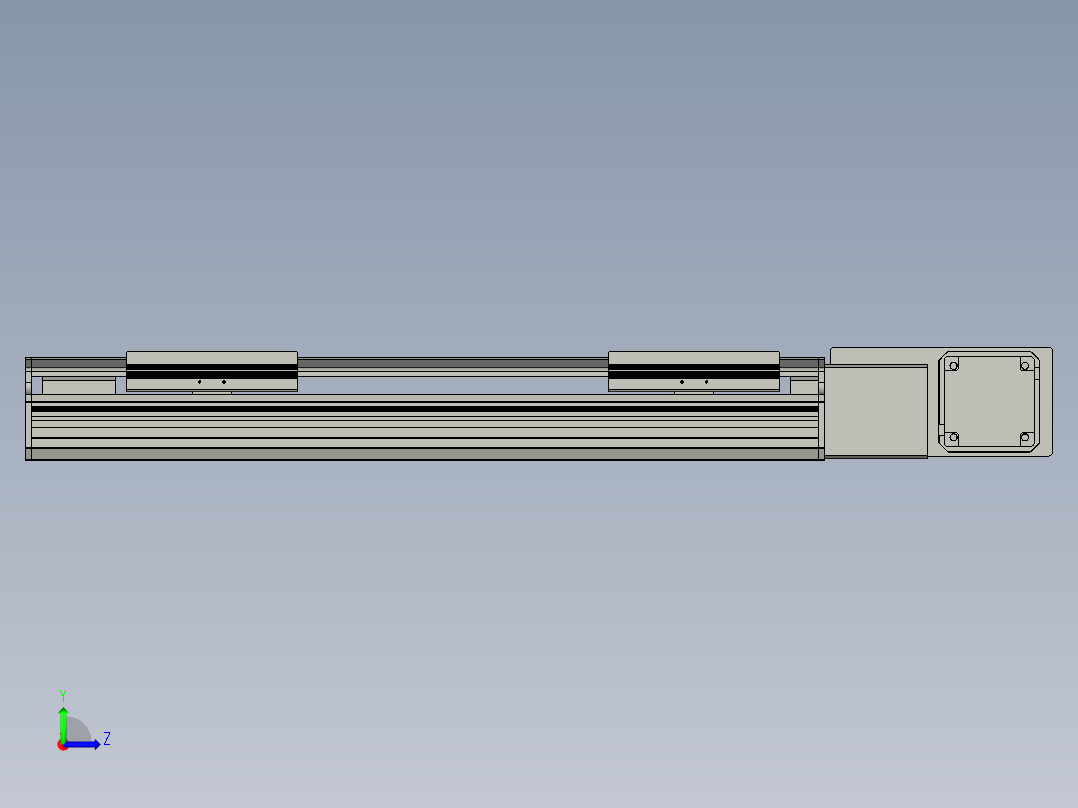 直线模组LHB17-L40-S400-BR设计图纸左视图