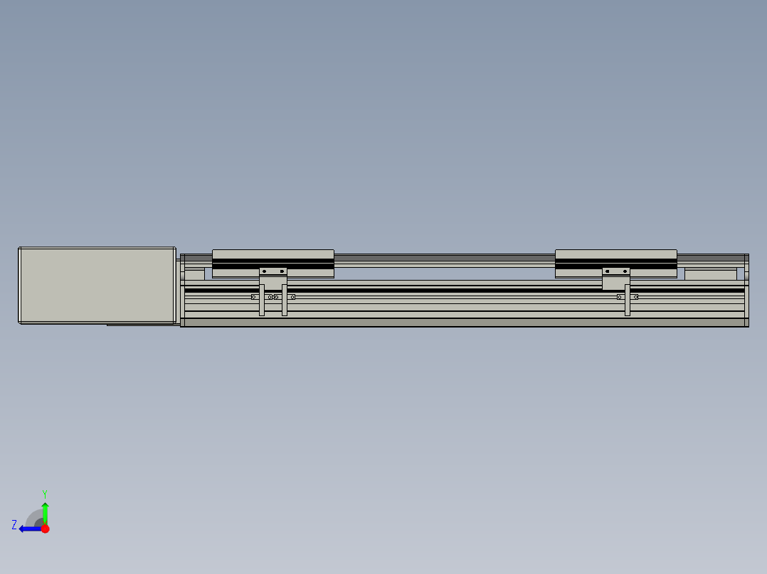 直线模组LHB17-L40-S400-BR设计图纸右视图