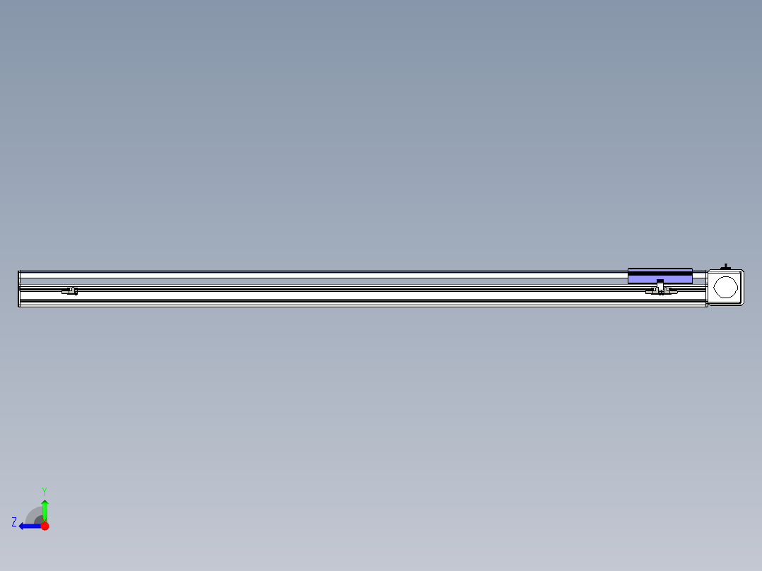 同步带滑台-半封闭B17-L100-S1450-L-P75-D3-N3右视图