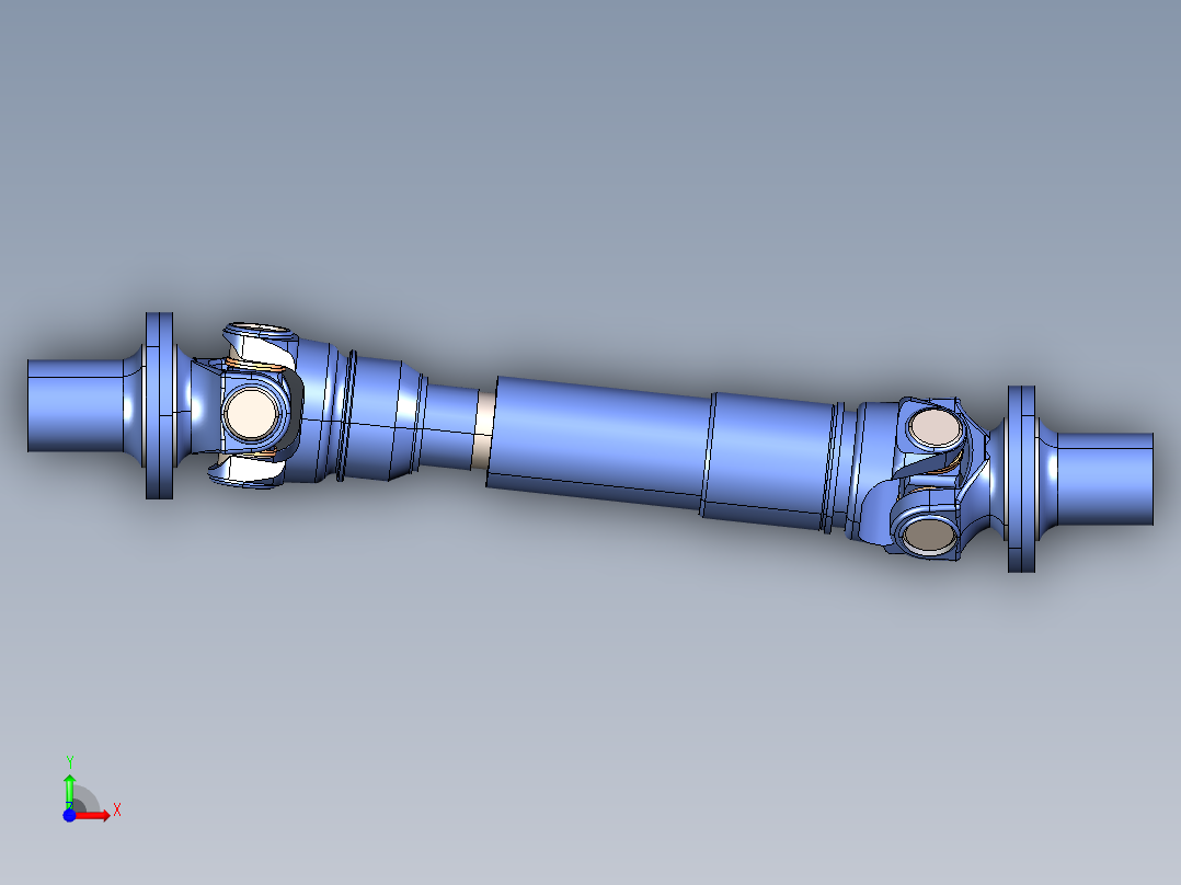 Cardan Spicer万向节3D数模图纸 STEP IGS格式前视图